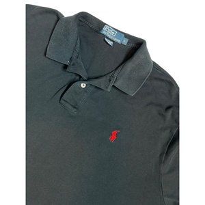 Polo Ralph Lauren Mens Large Black‎ Short Sleeve Red Pony